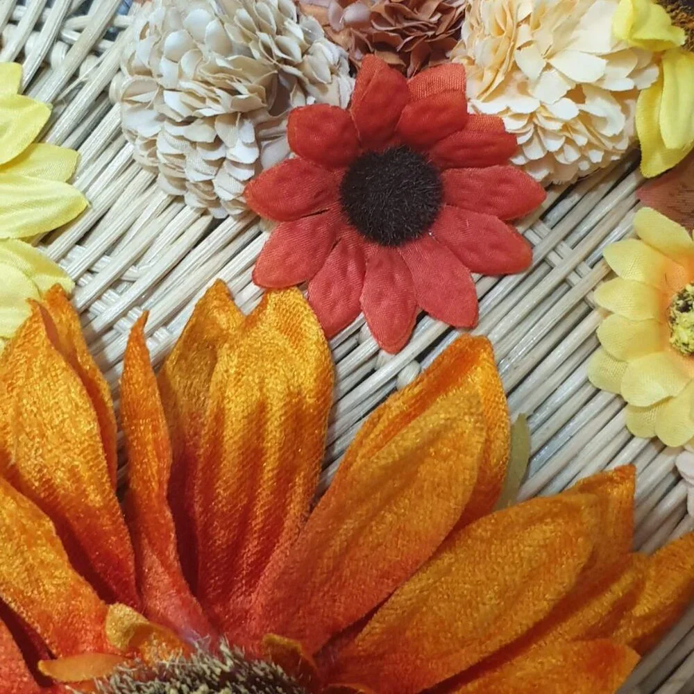 Sunflowers Fall Wreath GIVE THANKS Sign Thanksgiving Pumpkin Wall Door Hanger